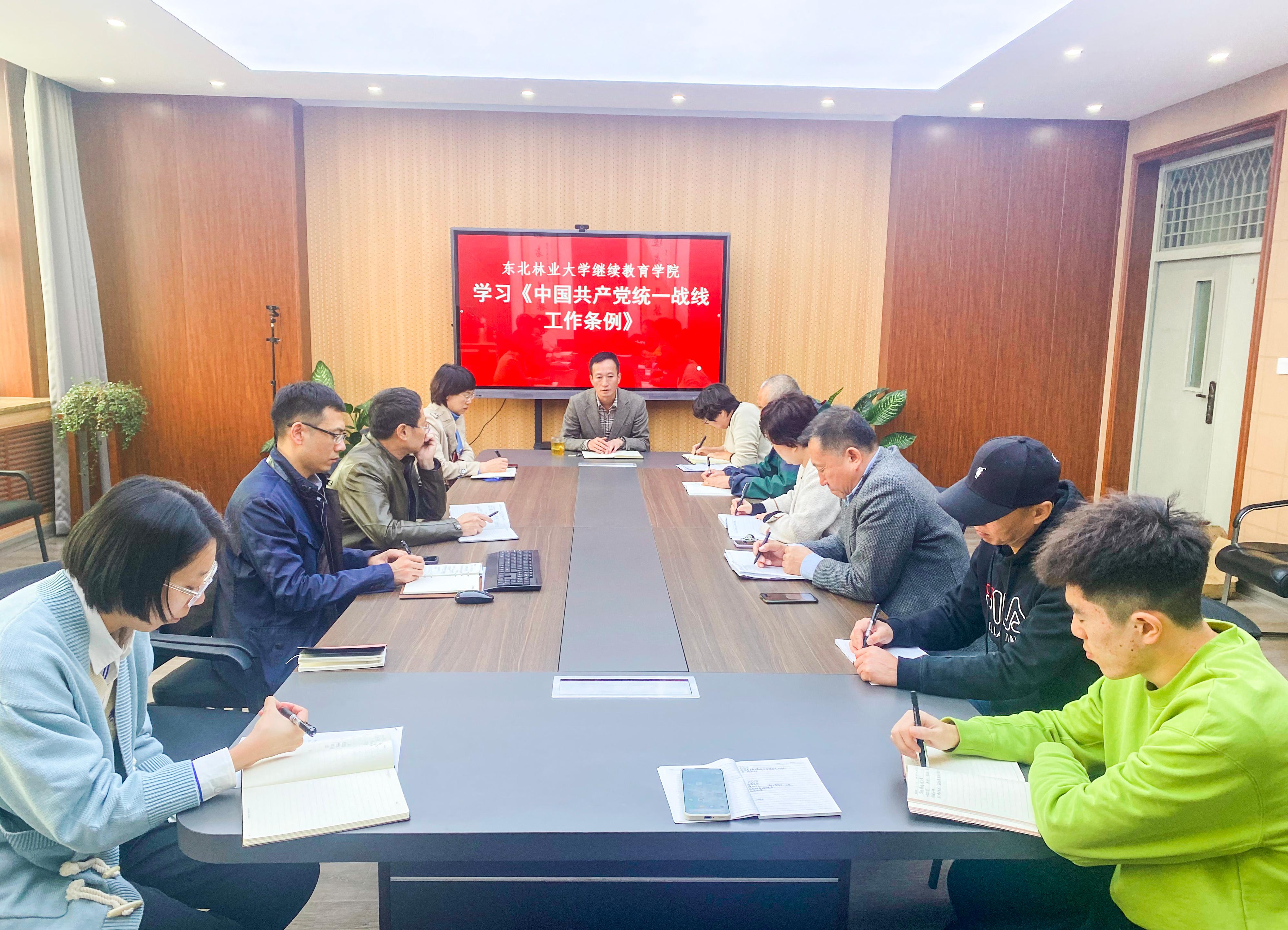 太阳成集团tyc9728集中学习《中国共产党统一战线工作条例》